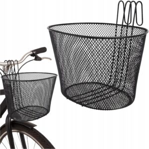 KOSZYK ROWEROWY KOSZ NA KIEROWNICĘ ROWER PRZEDNI POJEMNY METALOWY WIESZANY