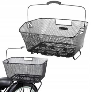 KOSZYK ROWEROWY KOSZ NA BAGAŻNIK ROWER TYLNY POJEMNY Z RĄCZKĄ METALOWY